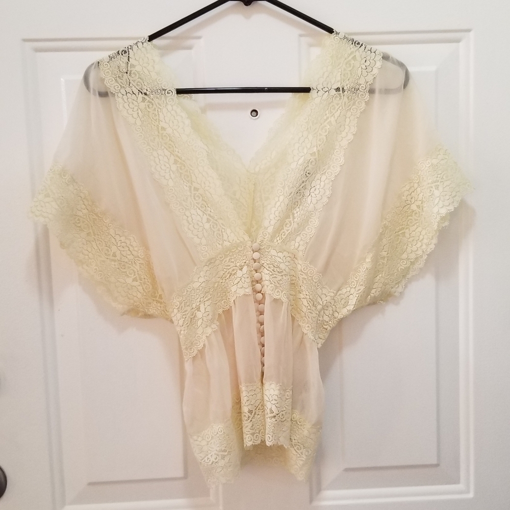 Victorian Style Lace/ Chiffon Top